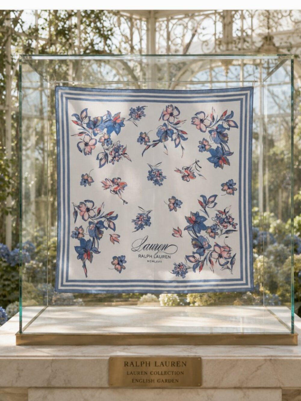 Lauren Ralph Lauren Floral Square Scarf (Cream)